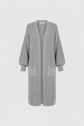 Light grey cardigan flat lay